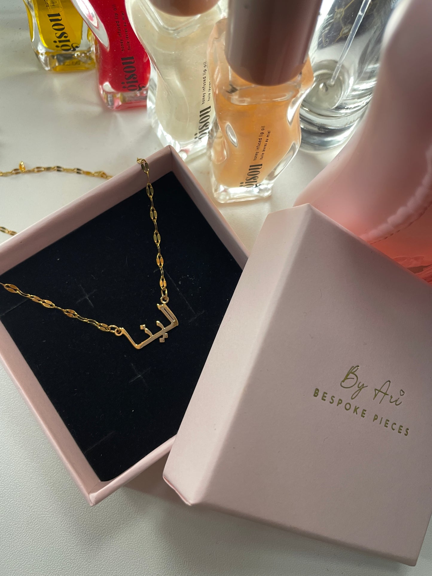 Tiered chain dainty Arabic necklace