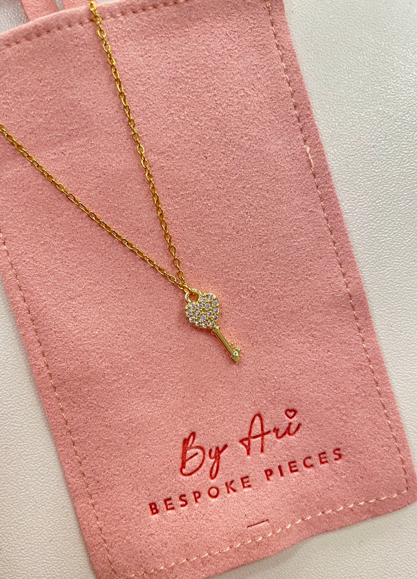 Heart key necklace