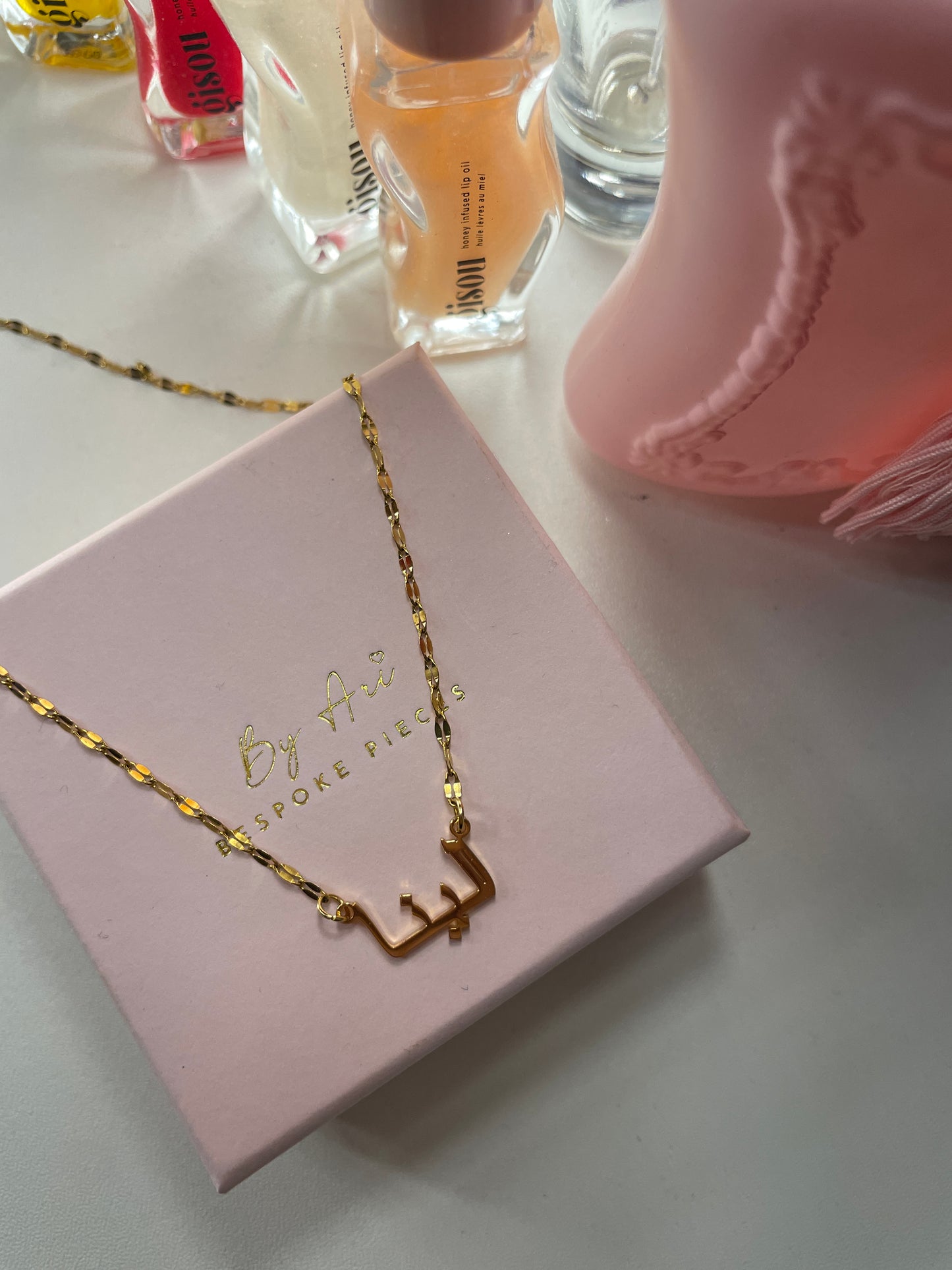 Tiered chain dainty Arabic necklace