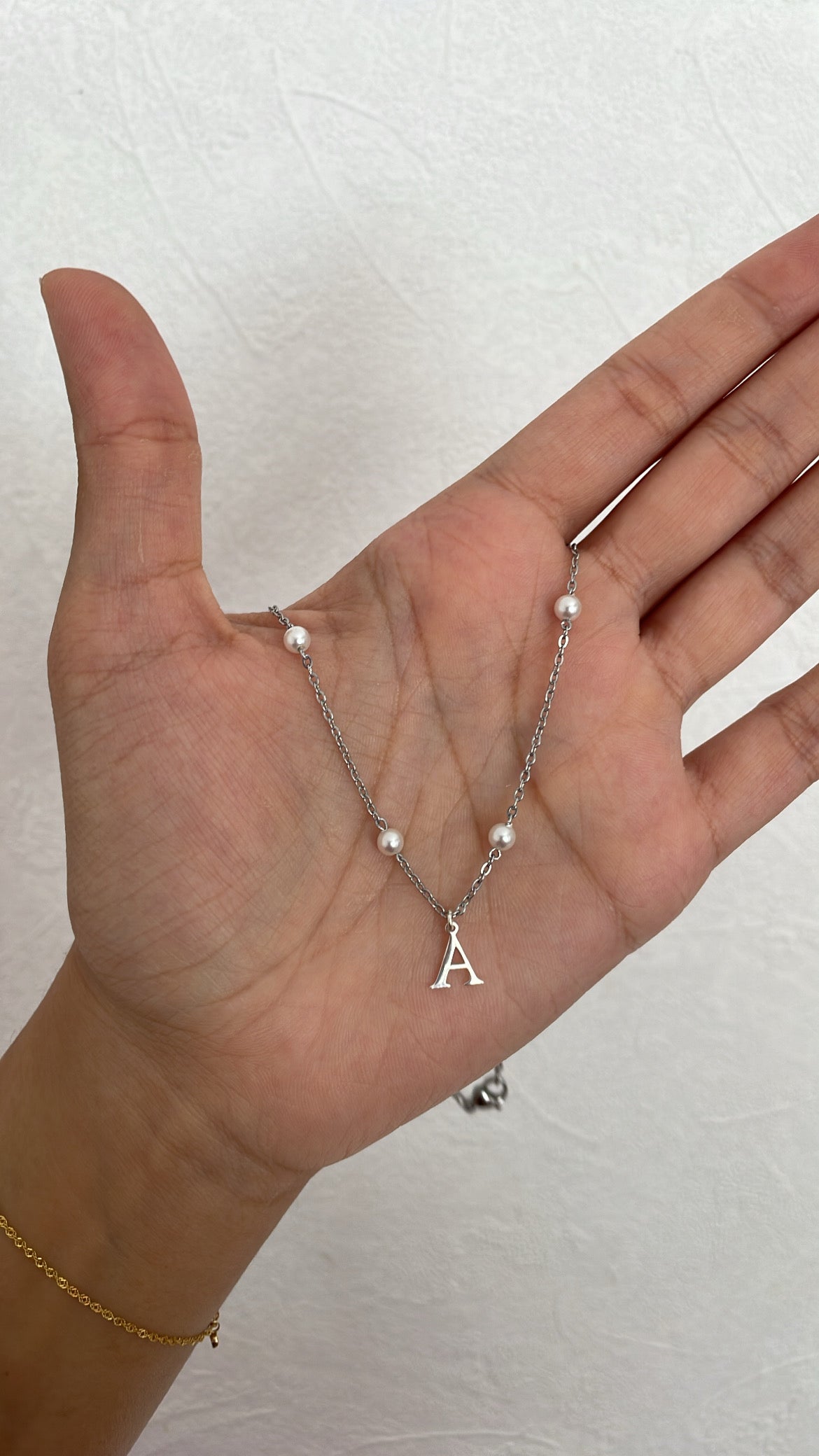 Pearl Initial choker necklace