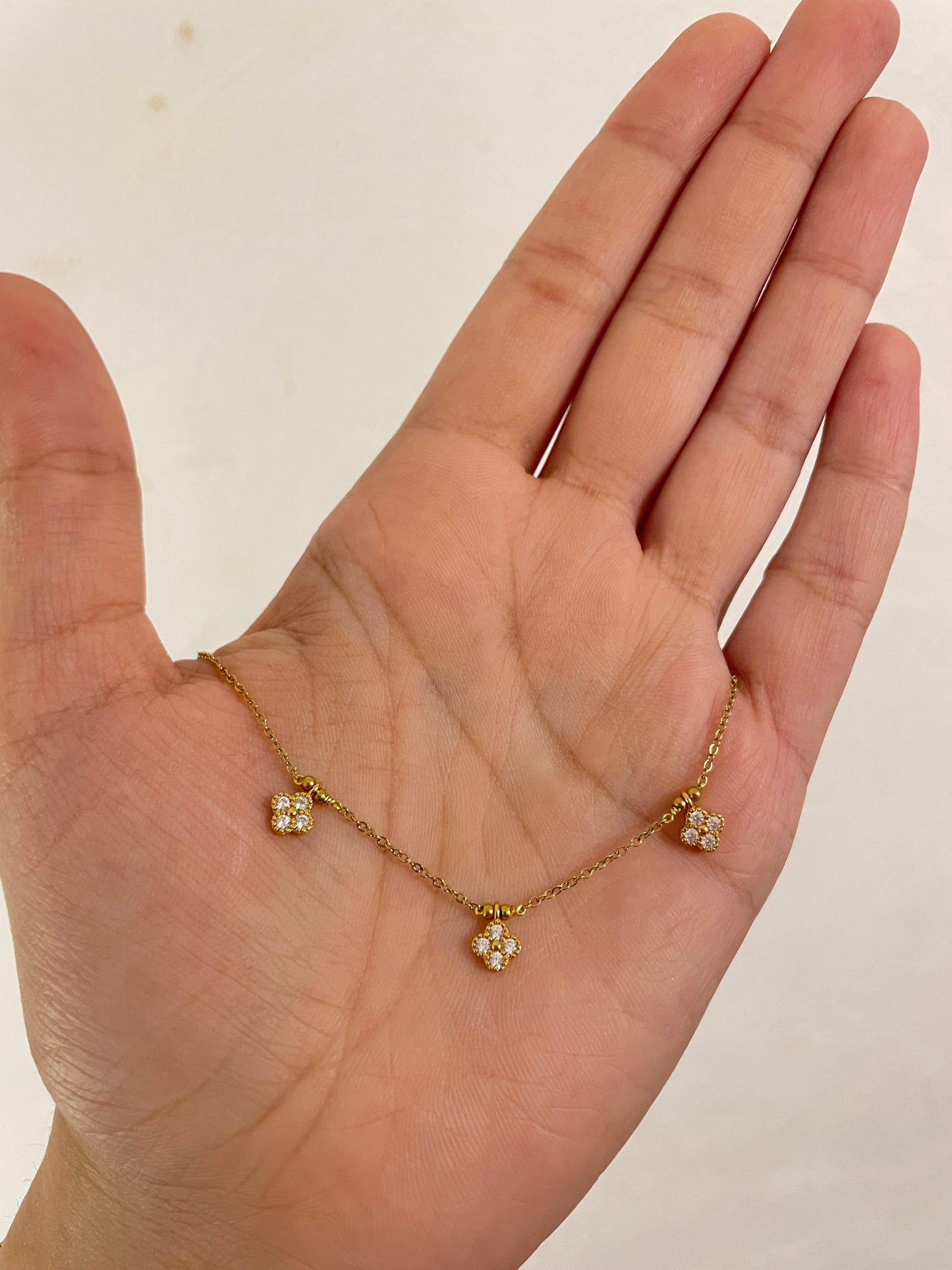 Clover diamanté necklace