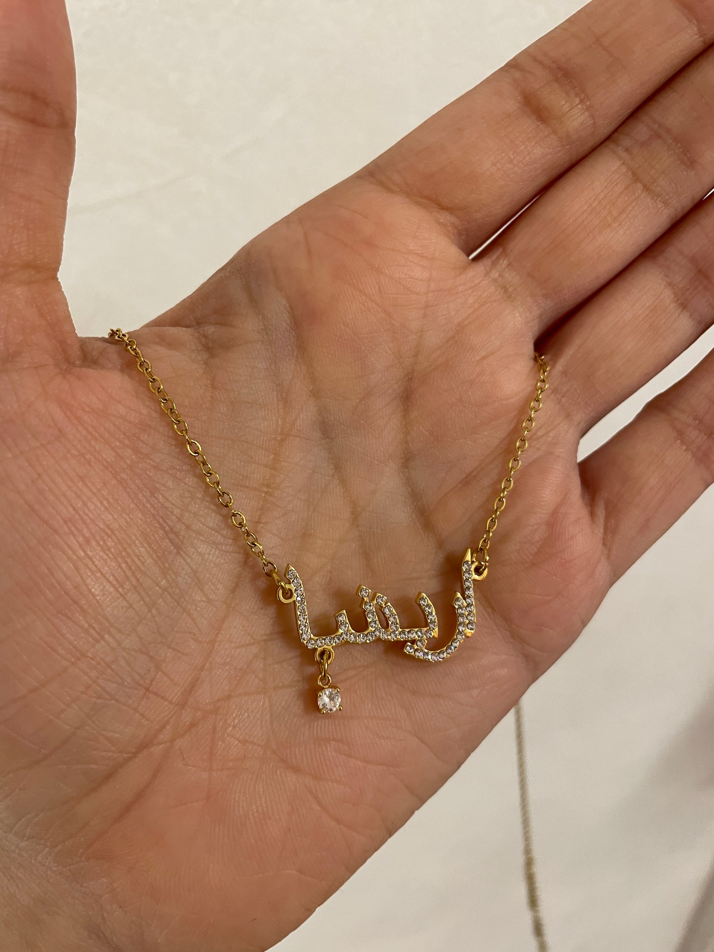 Diamanté Arabic necklace