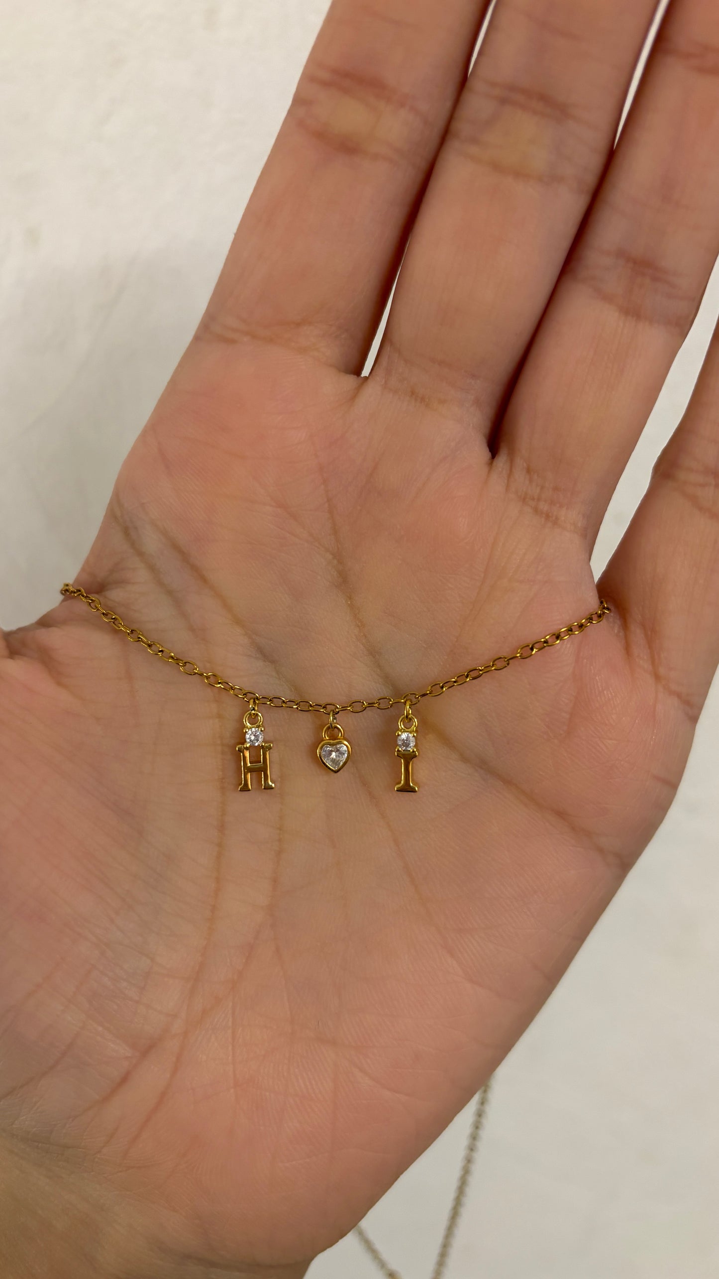 Heart necklace with initials 🫶🏽