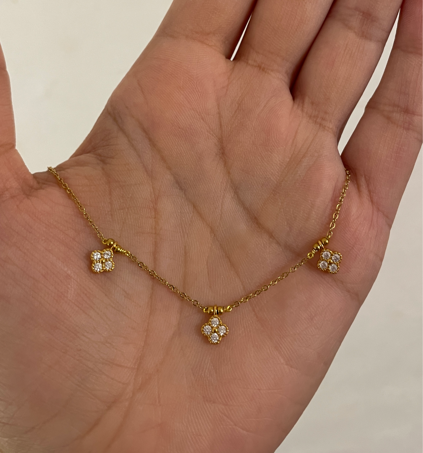 Clover diamanté necklace