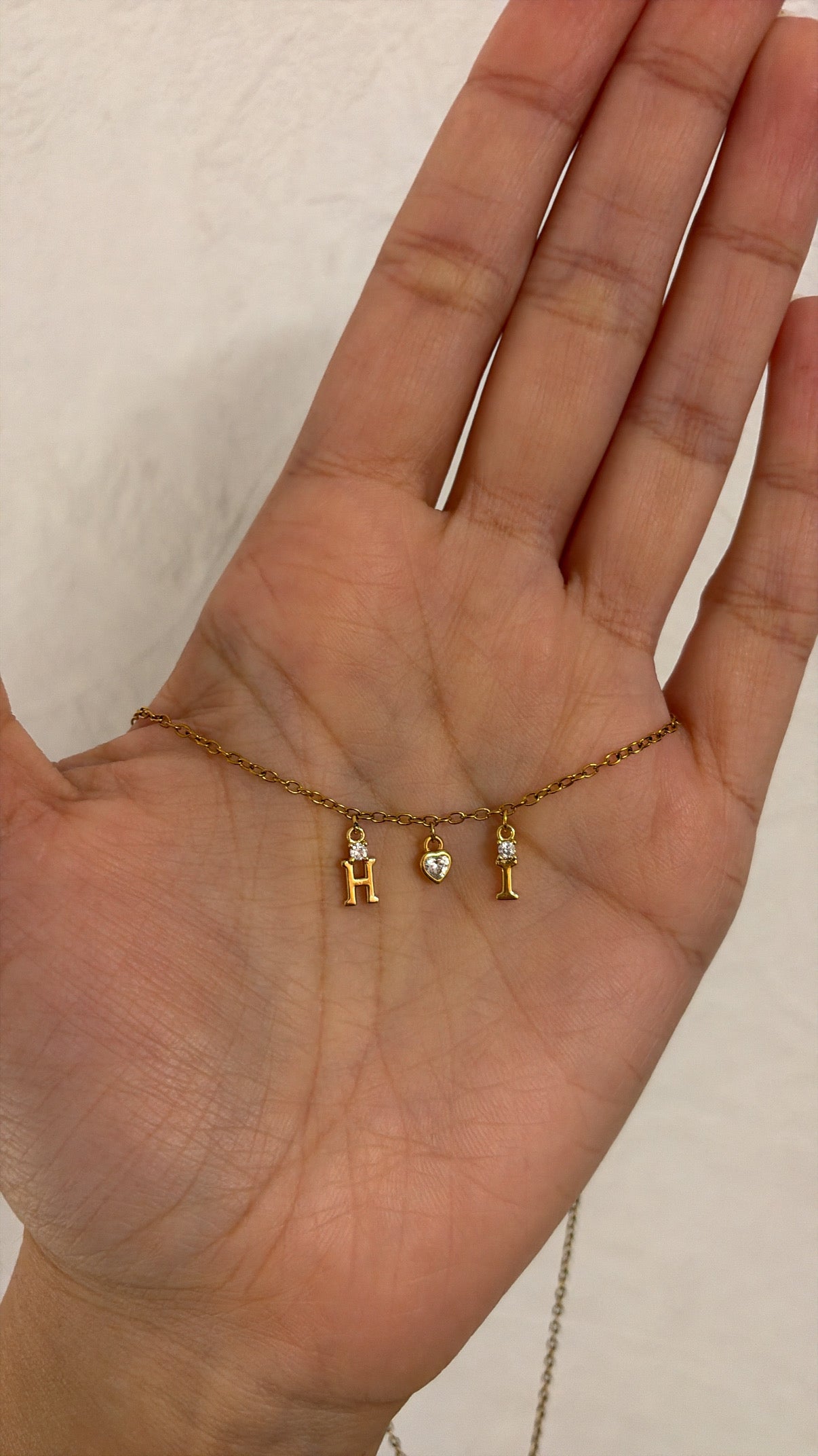 Heart necklace with initials 🫶🏽