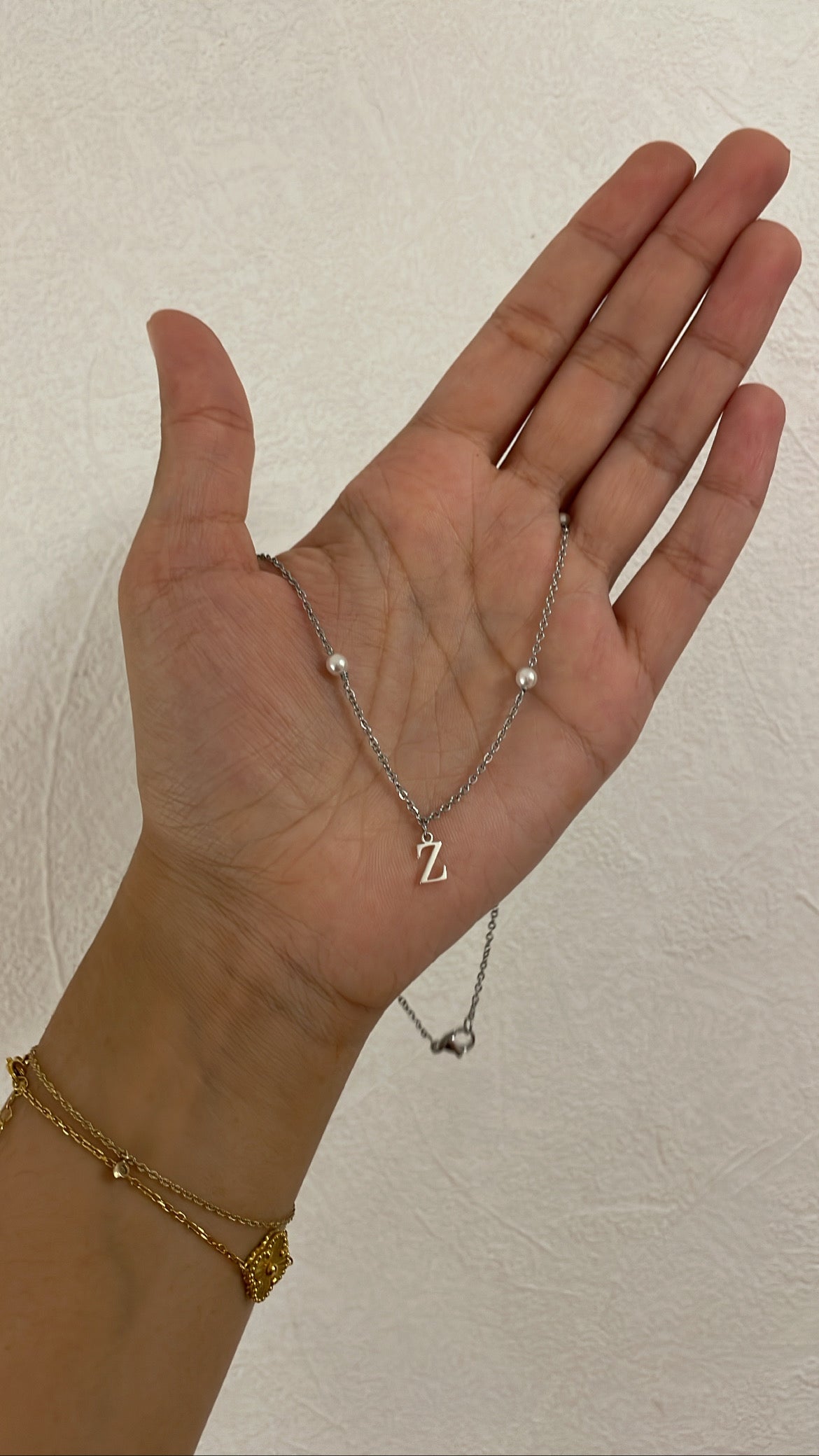 Pearl Initial choker necklace