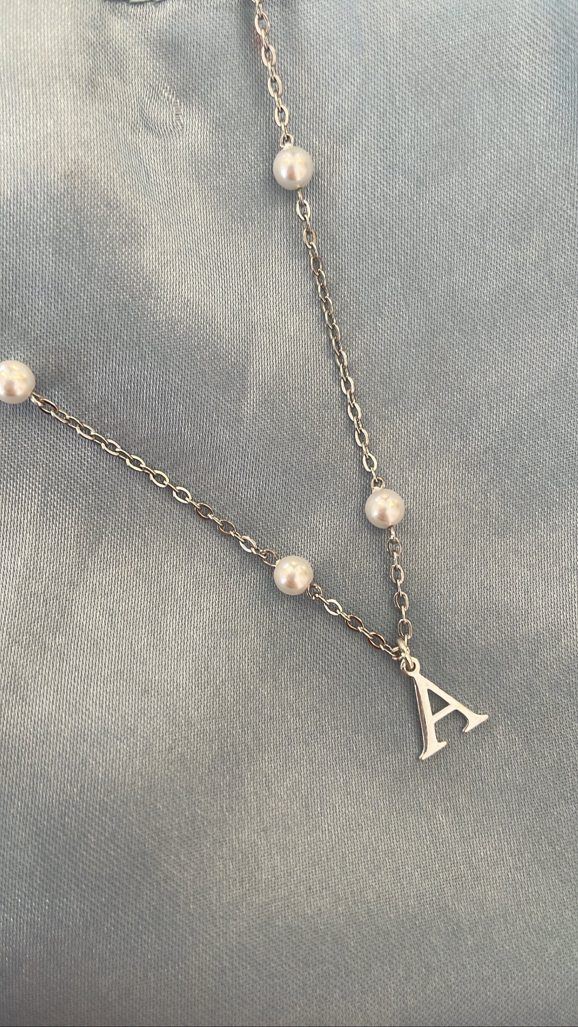 Pearl Initial choker necklace